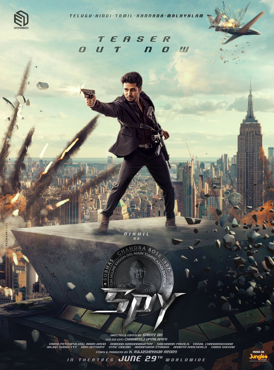 The teaser of our film Spy is out. Do watch it. youtu.be/KioBGfg9NYY @actor_Nikhil @Garrybh88 @tejuppalapati @Ishmenon @AbhinavGomatam @SricharanPakala