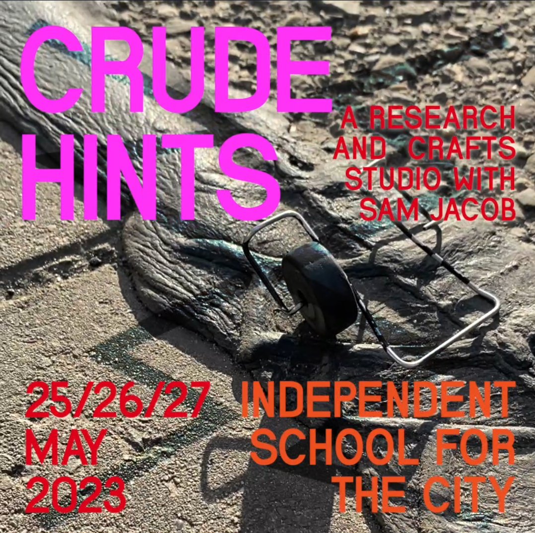 Book now for Crude Hints, a design workshop at Independent School for the City, Rotterdam 25th - 27th  May.
With John Soane, Erich von Daniken &amp; Julian Cope as guides, we'll experiment with archeology and reconstruction to propose near futures. 
schoolforthecity.nl/crude-hints/