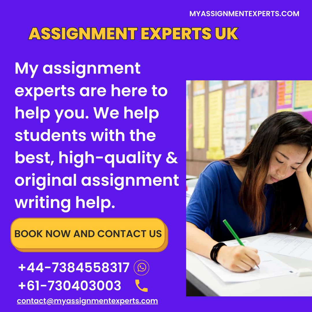 My assignment experts is here to help you. We help students with best, high-quality & original assignment writing help.
#assignment #assignmenthelp #assignmenthelpservice #plagiarism #university