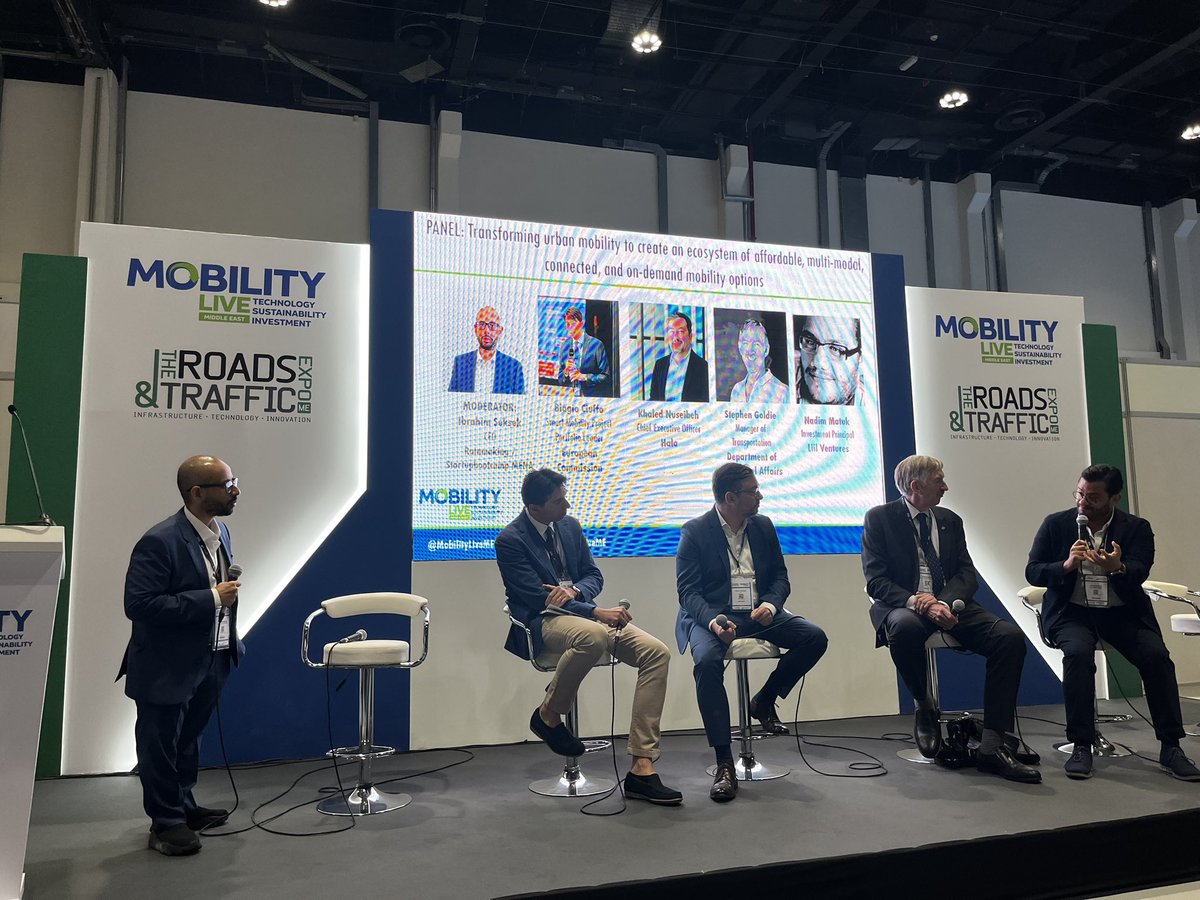 Panel on Transforming Urban Mobility with our CEO, Ibrahim Seksek. 

Join us now at #MobilityLiveME Smart Mobility Theatre📍