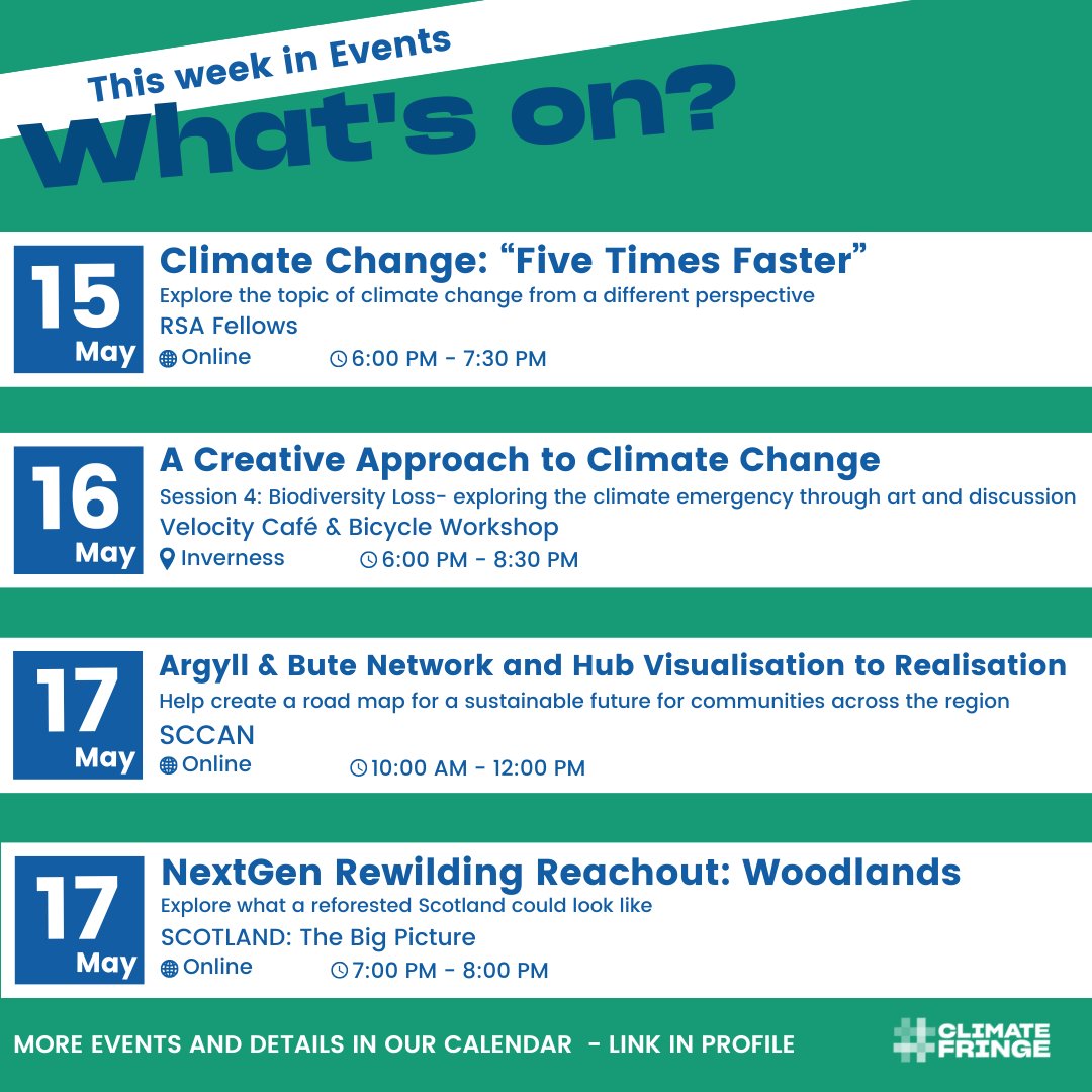 ClimateFringe's tweet image. What's On? 🏴󠁧󠁢󠁳󠁣󠁴󠁿🌱

From Carbon Colonialism to Climate Cafes, check out this week's climate, nature and sustainability events.

#whatson #whatsonscotland #climateevents #climateventsonline #sustainabilityscotland

@ScotCCAN
