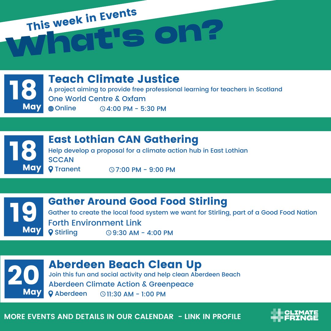 ClimateFringe's tweet image. What's On? 🏴󠁧󠁢󠁳󠁣󠁴󠁿🌱

From Carbon Colonialism to Climate Cafes, check out this week's climate, nature and sustainability events.

#whatson #whatsonscotland #climateevents #climateventsonline #sustainabilityscotland

@ScotCCAN