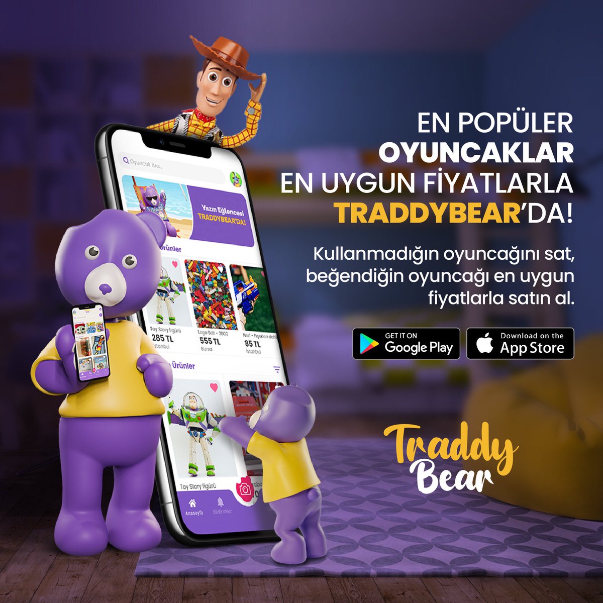 traddybear's tweet photo. En Popüler Ürünler En Uygun Fiyatlarla Traddybear'da! 🧸

İster binlerce oyuncak arasından beğendiğin oyuncağı kolayca satın al, istersen kullanmadığın oyuncaklarını Traddybear'a yükleyip hızlı bir şekilde satarak ekonomine katkı sağla. 🫰 https://t.co/YTkvWxauUm