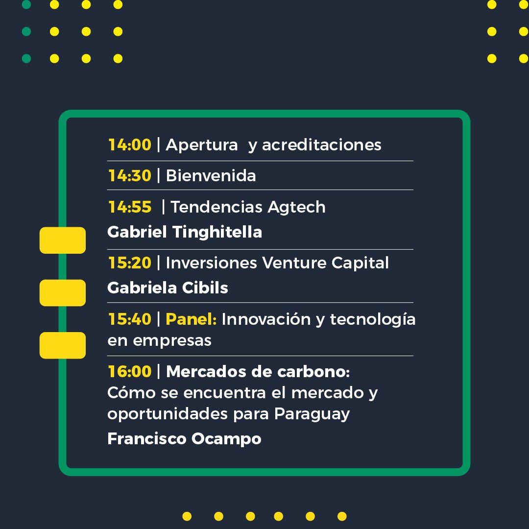 CreaParaguay's tweet photo. ¡Mañana es CreaTech! Conocé la agenda 👀👉🏽
Si aún no pudiste adquirir tu entrada, todavía podés comprarlas a través de la web o en la entrada del evento.
🔗 https://t.co/8kbcnwc0Wi
📆 Martes 16 de mayo | 14:00
📍 Hotel Dazzler
inversión: Gs. 250.000 https://t.co/D9x8X1gCGv