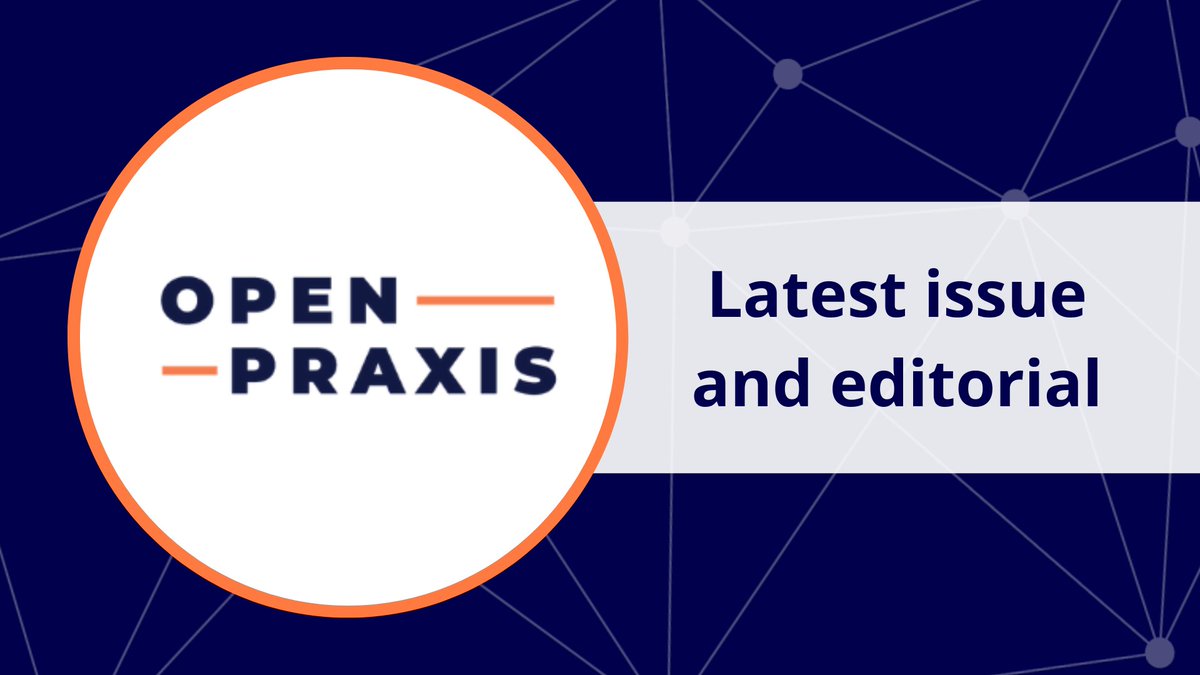 ICDE International Council for Open & Distance Ed. (@icde_org) on Twitter photo 🆕 OPEN PRAXIS EDITORIAL
In the latest <a href="/openpraxis_icde/">Open Praxis</a> editorial, <a href="/arasbozkurt/">Aras Bozkurt</a> & <a href="/inesgj3/">Inés Gil Jaurena</a> examine past publications to understand what the journal has explored so far, in order to shape a better future 📈📃👇
openpraxis.org/articles/10.55…
Volume 15 Issue 1: openpraxis.org/54/volume/15/i… 🆕 OPEN PRAXIS EDITORIAL
In the latest <a href="/openpraxis_icde/">Open Praxis</a> editorial, <a href="/arasbozkurt/">Aras Bozkurt</a> & <a href="/inesgj3/">Inés Gil Jaurena</a> examine past publications to understand what the journal has explored so far, in order to shape a better future 📈📃👇
openpraxis.org/articles/10.55…
Volume 15 Issue 1: openpraxis.org/54/volume/15/i…