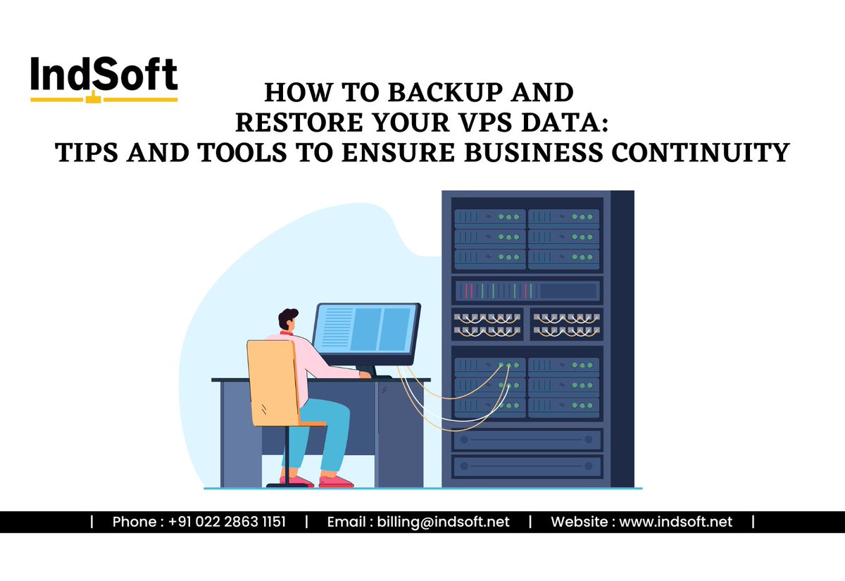 AmeliaJ17505198's tweet photo. How to Backup and Restore Your VPS Data : Tips and Tools to Ensure Business Continuity
See the article for more details on this;
https://t.co/lSuboSz9aP
#INDSOFT #INDSOFTSYSTEMS #VPSBackup #VPSRestoreData #vpssecurity #5tipstovps #VPS #VirtualPrivateServer #webhosting #website https://t.co/c22AMM0cRl
