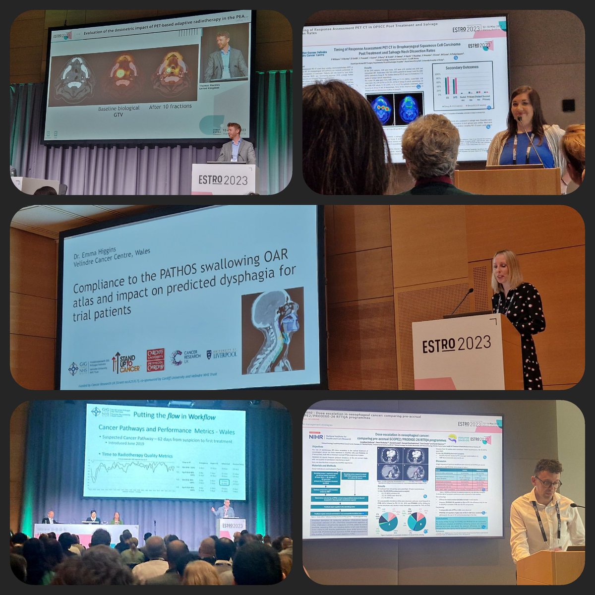 Fantastic Welsh contribution from @SWWCancerCentre @VelindreCC trainees fellows & consultants to inspirational #ESTRO2023 in vibrant Vienna. Weather brightening up now too for @mereride talk this pm! @emma_higgins1 @Tomrackley @fionawilliams16 @tomcrosby12 @RTTQA_UK @tomroques