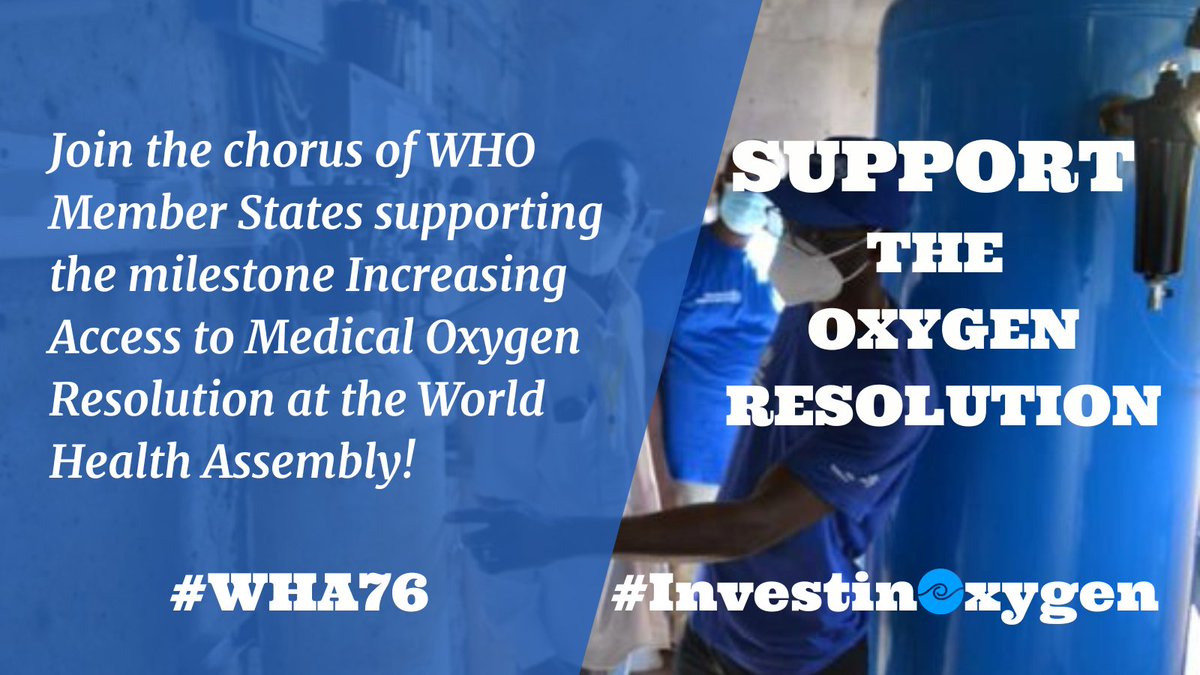 Join the chorus of @WHO Member States supporting the adoption of the landmark #OxygenAccess resolution @ #WHA76 next week👇

Once implemented, the resolution will help countries save lives in the #SDGs countdown & prepare for the next #pandemic

#InvestInOxygen #EveryBreathCounts