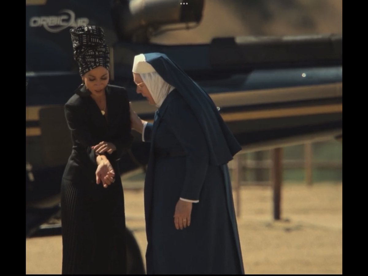 steckleberry's tweet photo. Sherri must be coming back in the #MrsDavis final episode this Thursday — she’s in the trailer! And the poster (sort of)! And we need to know what happened to her arm that took Mother Superior away. They’ll both be back🤞🤞🤞 https://t.co/dYUh7lA0pQ