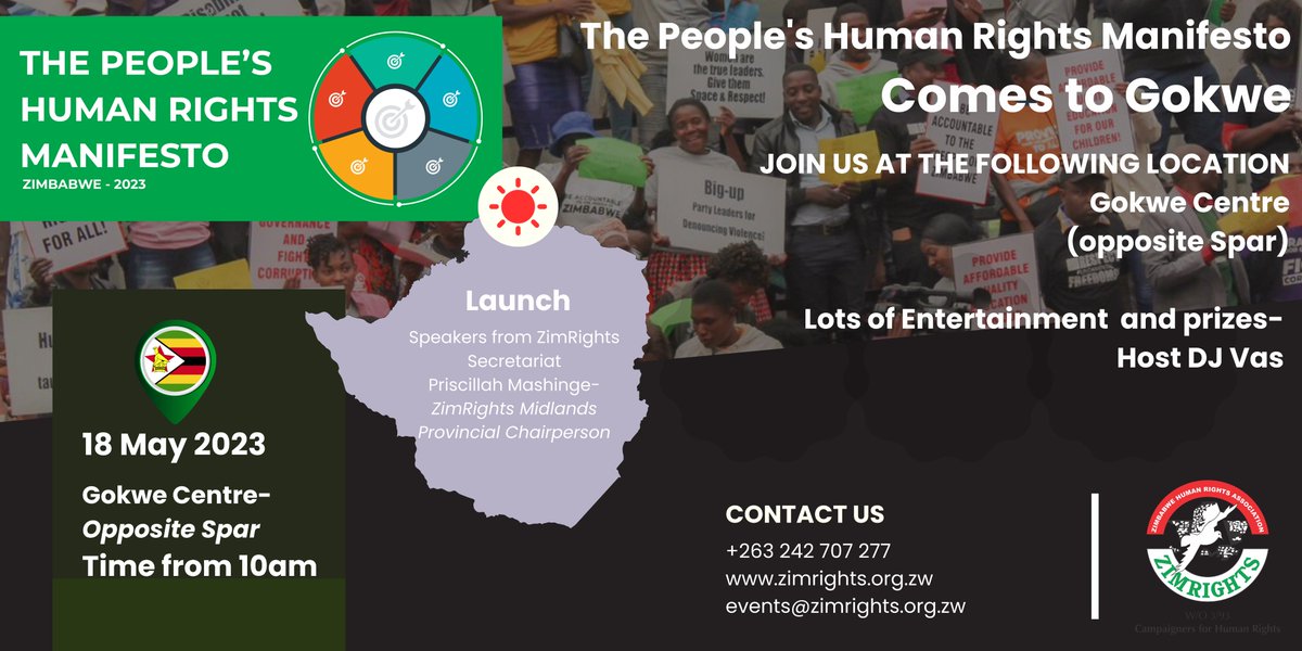 ZimRightsLIVE's tweet photo. Gokwe are you ready for the People's Human Rights Manifesto?
#ShowUpZW
#PeoplesHumanRightsManifesto https://t.co/AQkIXSpYHe