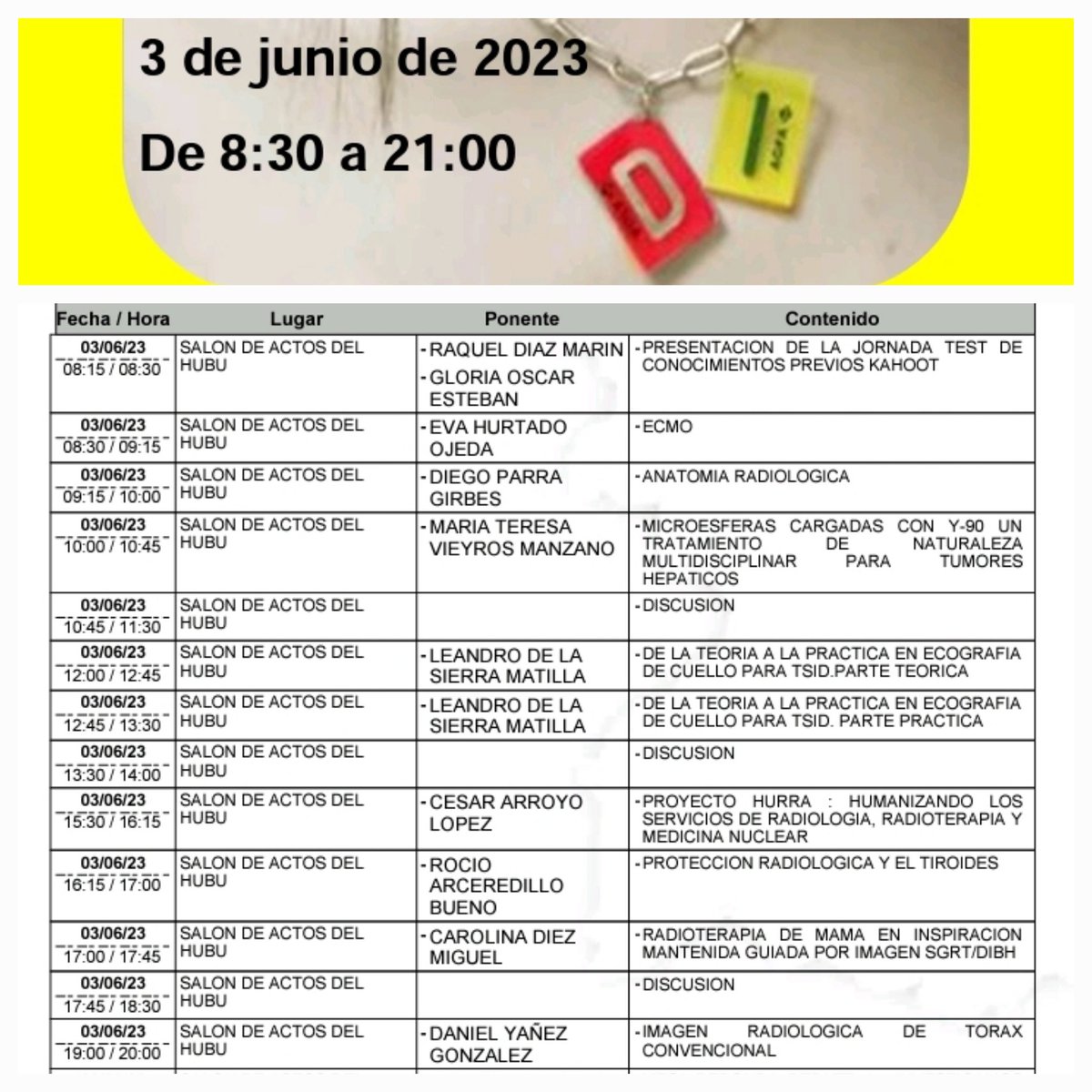 Raquel Díaz Marín (@xrayquel) on Twitter photo V Jornada Formativa para Técnicos de Radiología de Sacyl fenincodigoetico.org/eventos/v-jorn…
Presentamos el PROGRAMA.
¡Gracias, Docentes! <a href="/InterRadiologia/">interRadiologia</a> #MarcaLaDiferencia
#Radiología
#Radiographers #Sacyl #TSID #Salud #castillayleon V Jornada Formativa para Técnicos de Radiología de Sacyl fenincodigoetico.org/eventos/v-jorn…
Presentamos el PROGRAMA.
¡Gracias, Docentes! <a href="/InterRadiologia/">interRadiologia</a> #MarcaLaDiferencia
#Radiología
#Radiographers #Sacyl #TSID #Salud #castillayleon
