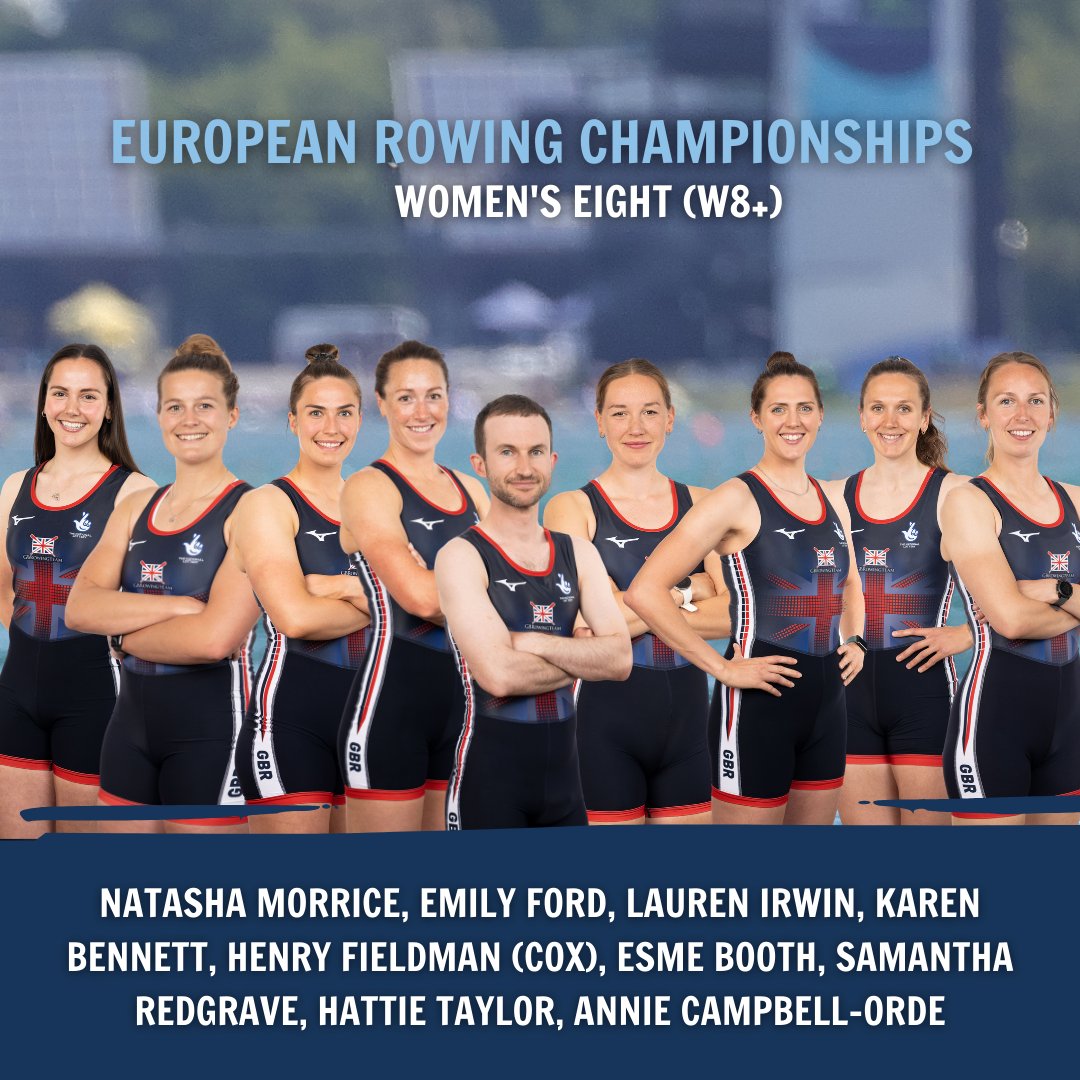 BritishRowing's tweet photo. 🇬🇧 European Rowing Championships: Women's Squad 🇬🇧

The following crews have selected to represent the #GBRowingTeam Women's Squad at the European Rowing Championships from 25 – 28 May in Bled, Slovenia 🚣

Full team list 👇
https://t.co/d2yo6NDOJS https://t.co/HTtX2zovat