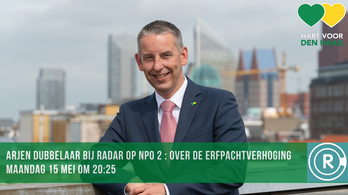 Kijktip voor vanavond! Ik zit aan tafel bij <a href="/avrotrosradar/">Radar</a> om 20:25 op NPO2. De gemeente brengt een extreme verhoging van de #erfpacht in rekening bij Haagse inwoners. Dit zou beperkt moeten zijn. Het systeem moet op de schop! 📺 > radar.avrotros.nl/uitzendingen/g…