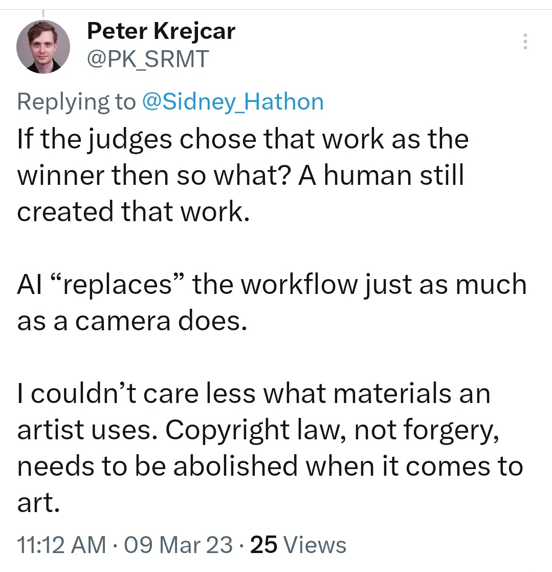 ZakugaMignon's tweet photo. Anyone saying Ai is the same as a photograph vs painting has never spoken with a proper photographer https://t.co/nS35Qysxy3