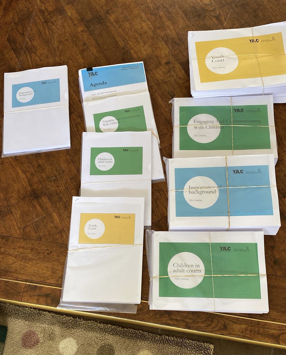 🔔 The printing is done and we are ready! Last call for any solicitors or barristers in the north who want to attend a free day of specialist training on youth justice law tomorrow!! 🔔 a few spaces still available. Sign up below and come along👇🏽