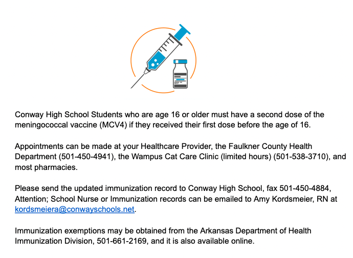Parents: Please see this important information regarding the meningococcal vaccine (MCV4):
#6legs4life