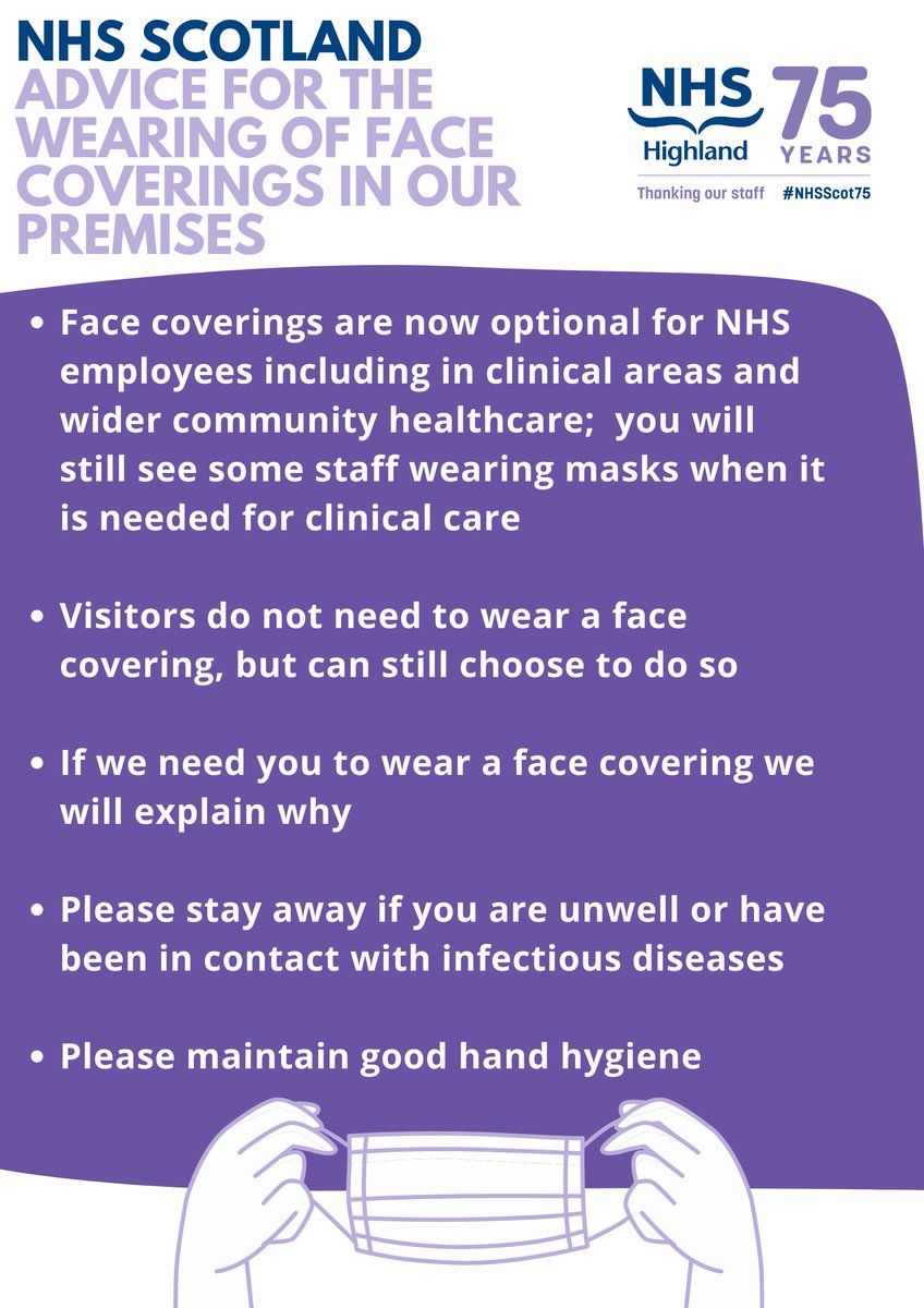 Advice for the wearing of face coverings in our premises as of 16th May 2023