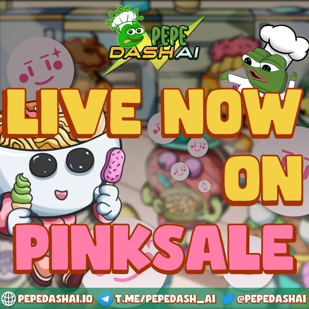 Pepe Dash AI’s fairlaunch presale is officially live on Pinksale! Witness the might of the king of all Pepe projects! 

Official Presale Link: pinksale.finance/launchpad/0x04…

Disclaimer: This is the only link for the presale. Do not click scam links.

#PEPEDASHAI #PEPE
