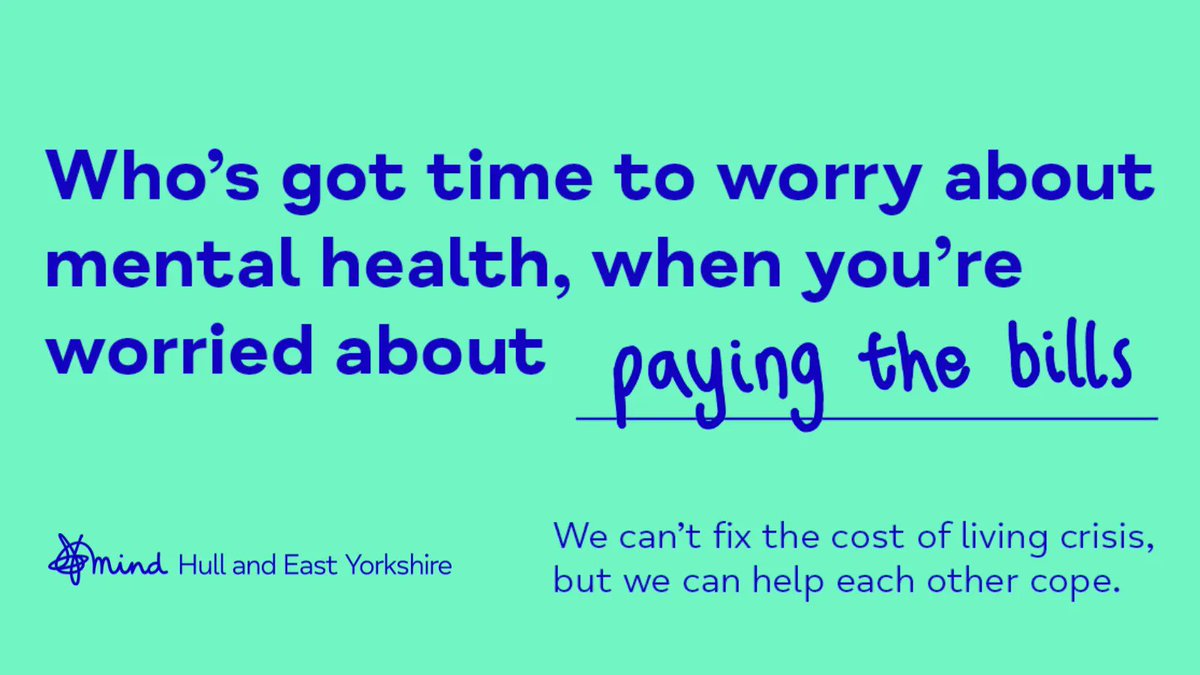 MIND - Mental Health Awareness Week 
With the cost of living continuing to rise, many people are struggling to make ends meet, which in turn can lead to increased levels of stress, anxiety, and depression. MIND are there to support you: 01482 240133 or buff.ly/3u3eLYy