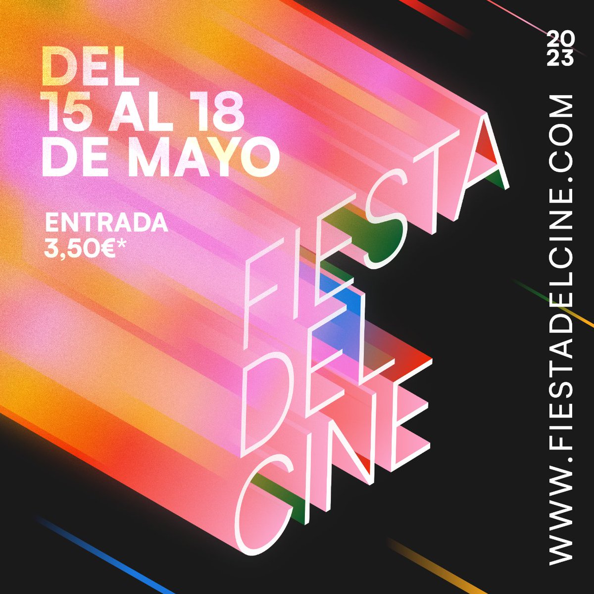 ¡Llega la #FiestadelCine ! 🎉🥳

Disfruta desde hoy hasta el jueves 18 de mayo 🗓️ de tus películas favoritas ¡por solo 3,50€! 

¡Corre y ve ya a acreditarte en ➡️ fiestadelcine.com ! 

¡Te esperamos! 🍿