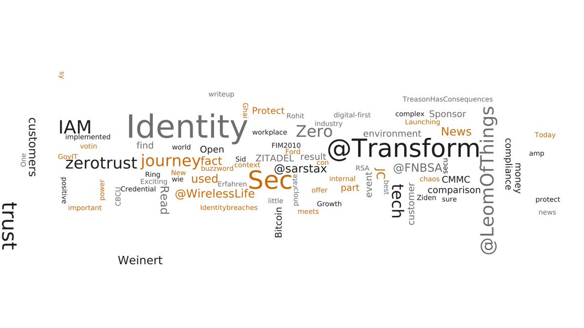 Most used from #identitymanagement
1) management
2) journey
3) single
4) project
5) <a href="/katli_mathule/">KATLEHO</a>
-> tirasa.net/tirasagram.html
