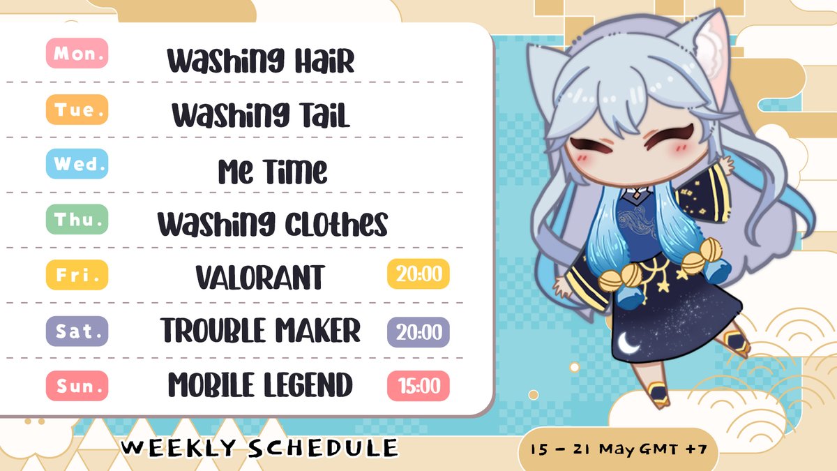 LiZeyanCae's tweet photo. This week schedule
#VTuberUprising #Vtubers #VTuberEN #VtuberID #IDVtuber #ENVtubers https://t.co/wKxMTgKbe5