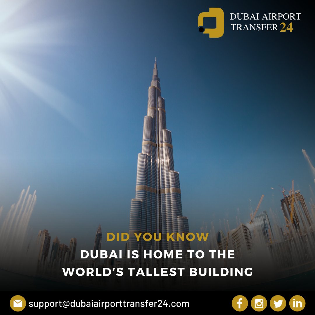 DubaiTransfer's tweet image. Dubai is home to the world's tallest building, the Burj Khalifa. DubaiAirportTransfer24 provides transportation services to and from the Burj Khalifa, as well as other popular destinations in Dubai.

#airporttransfer #airporttransferservice #airporttransferspecialist #chauffeurs