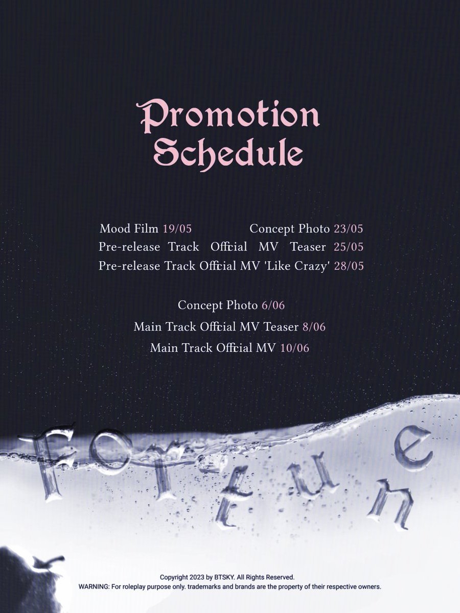 BTSky_Official's tweet photo. ㅤ
️️ ️️
     CHRIS 2nd Mini Album:
     'FORTUNE' Promotion Schedule
     Every 7PM (WIB) | 9PM (KST)

     #BTSKY #CHRIS_FORTUNE
     #2ndMiniAlbum #비티스카이
ㅤ
️️ ️️ https://t.co/YCIGw6YX90