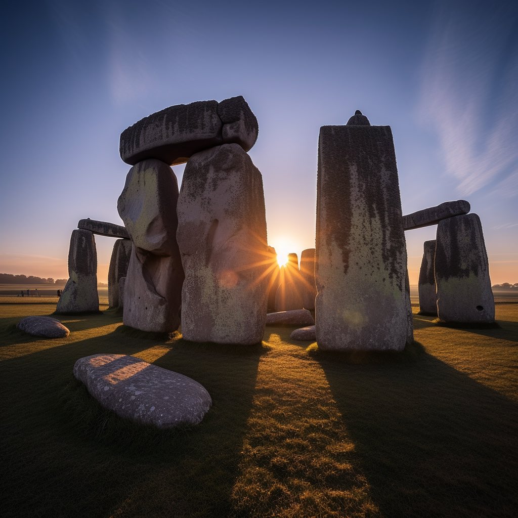 Awed by the #StonehengeSunrise 🌅. A dance of light and ancient mystery. Have you felt its magic? Tag your sunrise partner! #TravelEngland #GoldenHourGlow