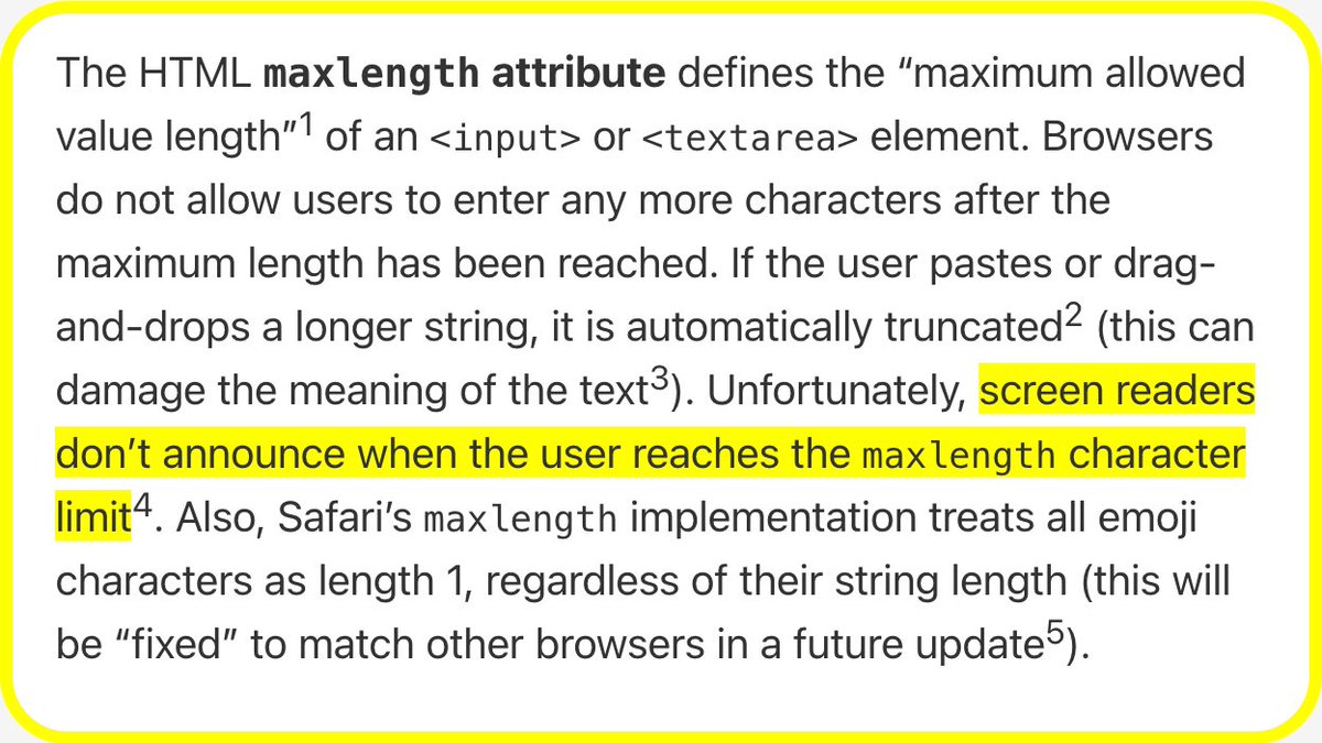 WebPlatformNews's tweet image. Don’t rely on the HTML maxlength attribute webplatform.news/#1684106755000
