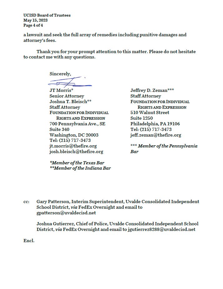 Criticism isn’t a crime, and Uvalde can’t police free speech.

That’s why <a href="/TheFIREorg/">FIRE</a> wrote to officials at Uvalde Consolidated Independent School District today to say they can’t ban parents from school property because they don’t like what they have to say.