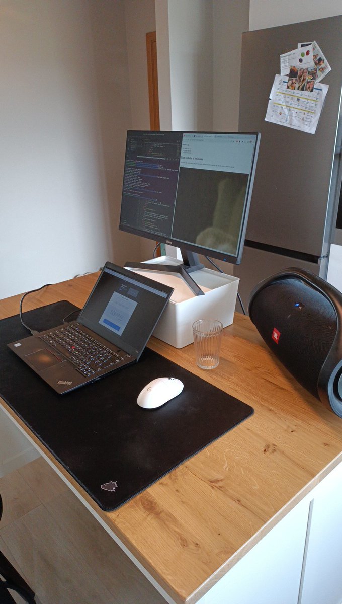 Day 12 of #100DaysOfCode 
Switched up and moved some stuff to the kitchen for more natural light and just breaking the routine up.

After diving head in into the Linux environment I finally did some coding and ATM doing some landing pages after img recipes (#theodinproject)