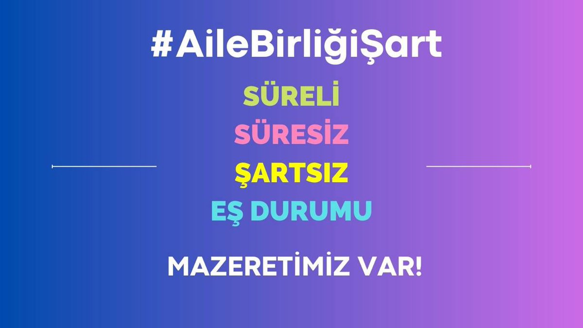 fatma_yklmz's tweet photo. Artık sizden gelecek bir sözü bekliyoruz aile ,eş durumu hakkı
 @RTErdogan 
@tcmeb  @tcbestepe
@vedatbilgn 

#AileBirliğiŞart https://t.co/o0eBsPuD0g