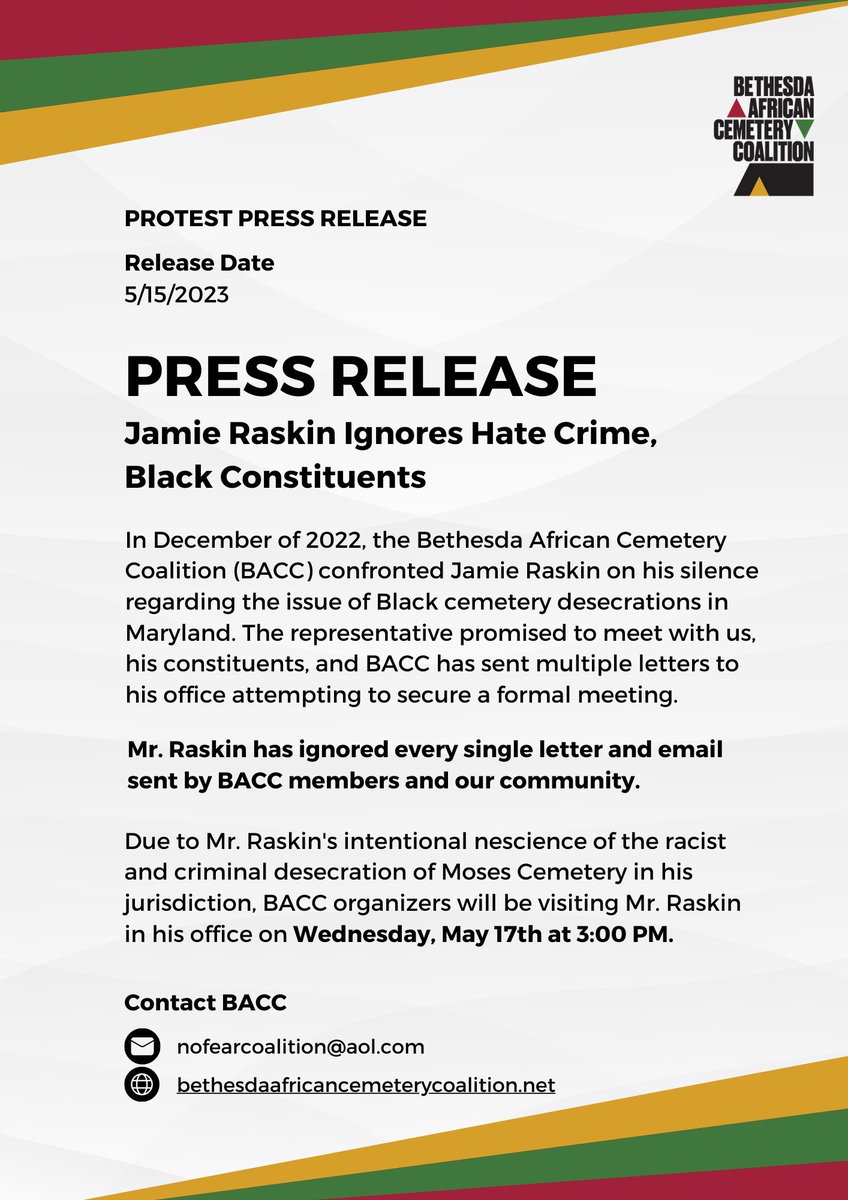 Bethesda African Cemetery Coalition tweet media