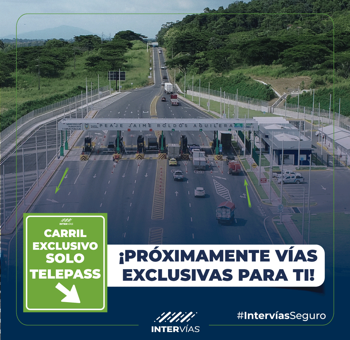 Intervias_ec's tweet image. 👌Estas próximo a vivir una experiencia única con tu #Telepass.¡Tendremos una vía exclusiva para nuestros usuarios!. ✅Adquiere tu #TAG y goza de los beneficios que #Intervías tiene para ti, compruébalo tú mismo 🚗.