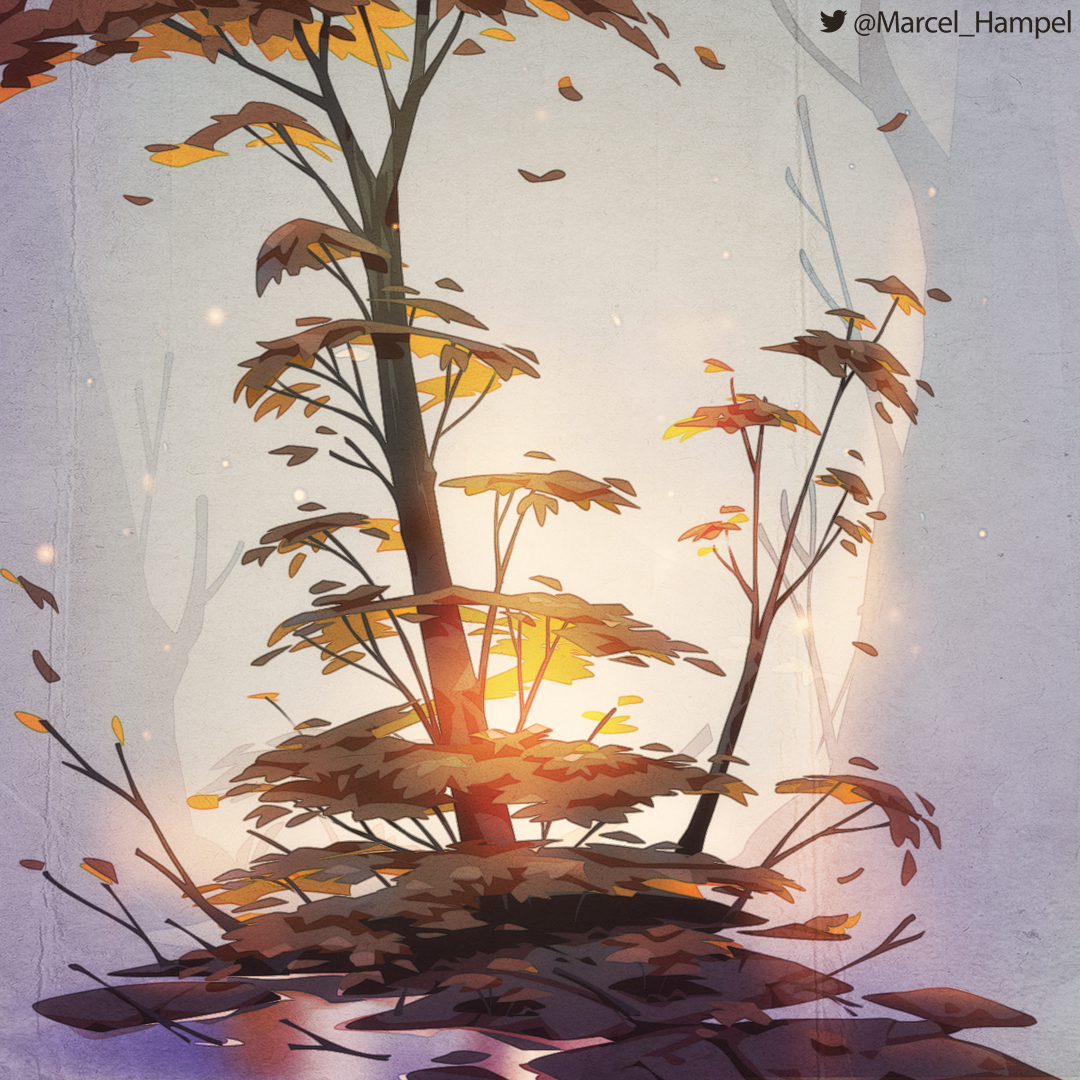 「QRT with leafy nature art 」|Marcel Hampel | on PATREON & GUMROADのイラスト