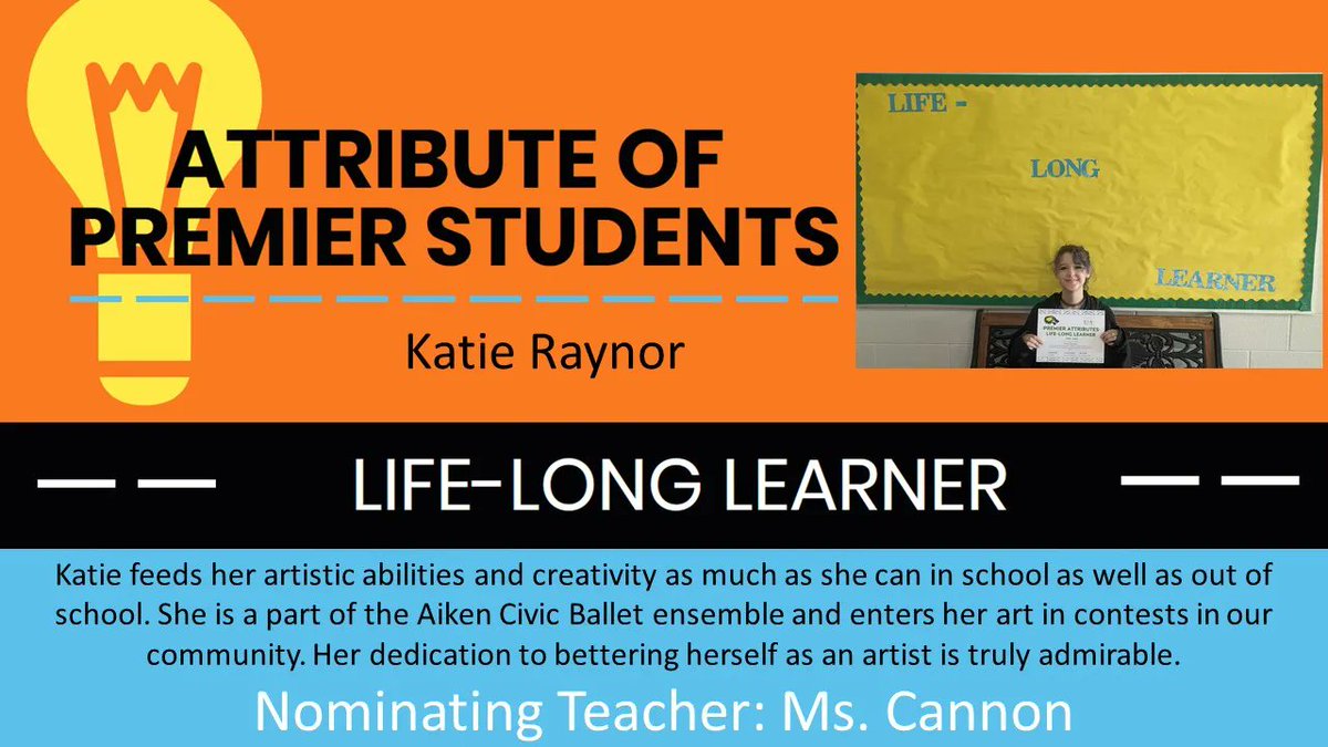 Congratulations to our final group of 8th grade students who were chosen by their teachers for best exhibiting the qualities of the <a href="/AikenPublicSch/">AikenCoPublicSchools</a> Premier Attribute Life-Long Learner! #WolverineWow #NEMSmagic