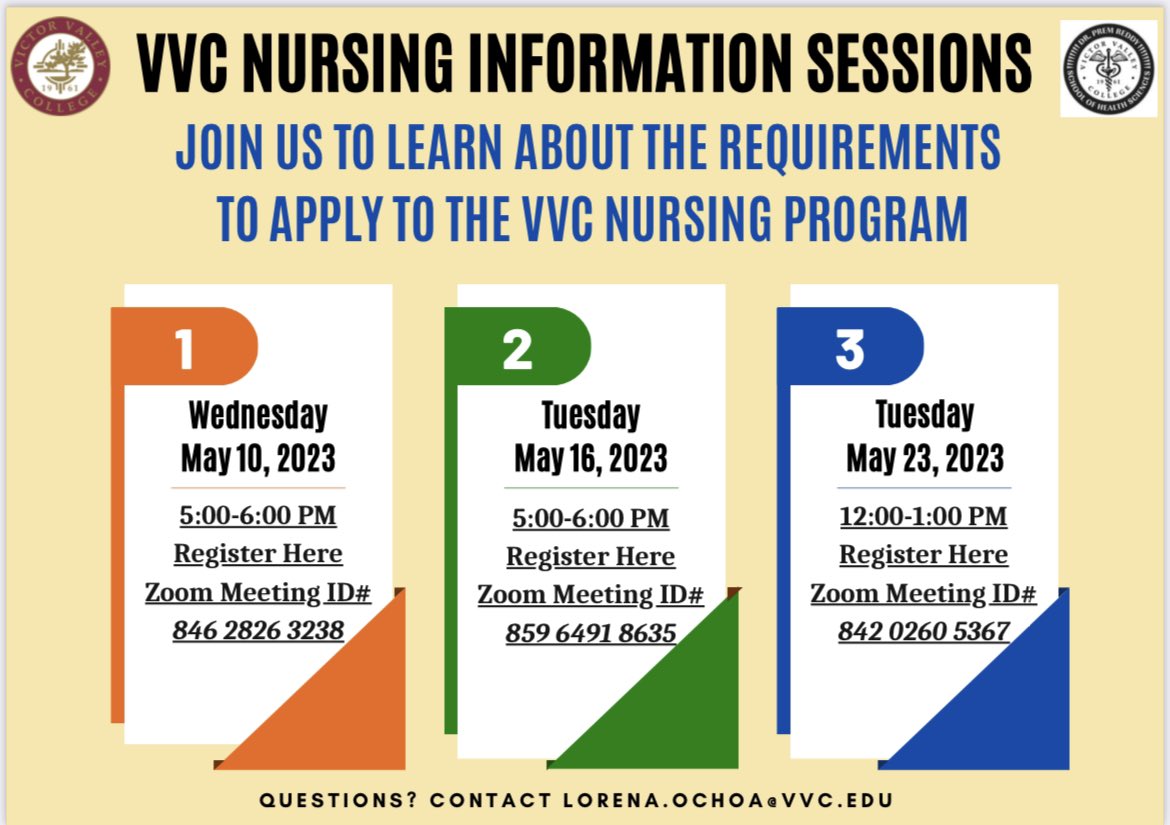 VVCTransfers's tweet photo. VVC Nursing Information session on May 16 at 5pm via zoom! Join today to learn more!! Register at https://t.co/btjSI8cunK @vvcedu @VVCTransfers https://t.co/a21USDPiY4