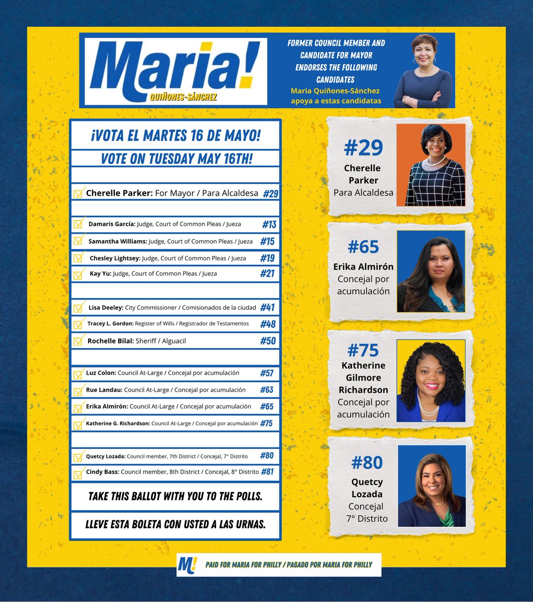 We’ve updated our ballot endorsement sheet to include the register of wills !! 💛🗳️💙 one more day until elections 1️⃣
