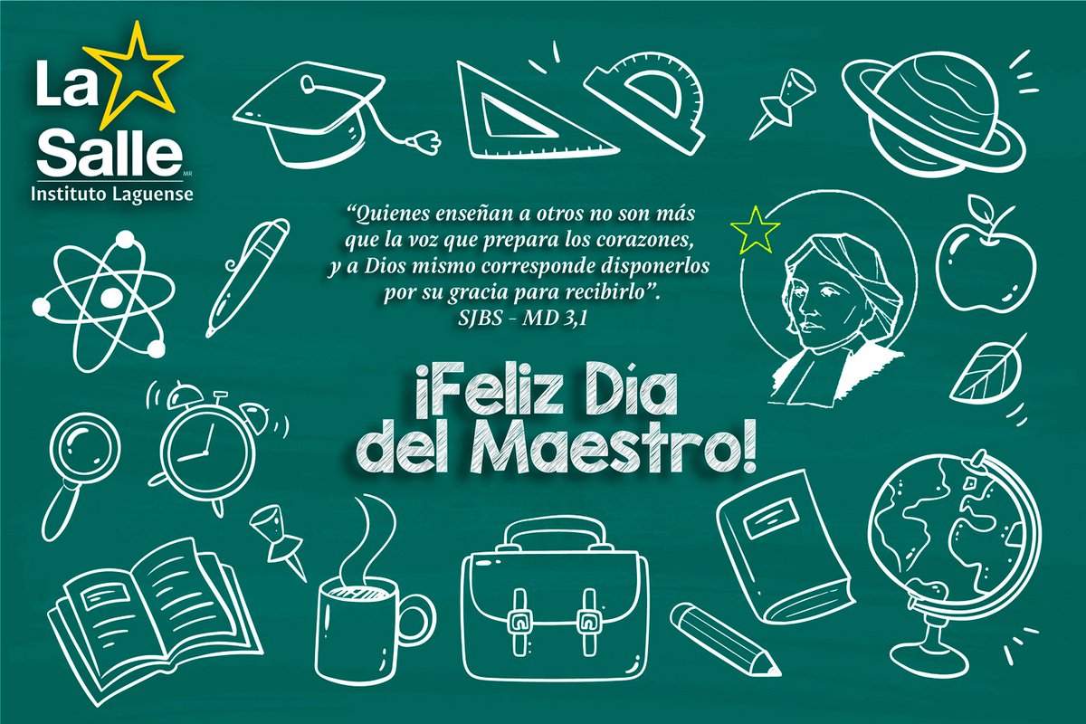 Que San Juan Bautista De La Salle siga inspirando nuestra vocación docente para seguir tocando los corazones de nuestros niños y jóvenes 🙌🏻❤️

¡Muchas Felicidades! 👨🏻‍🏫👩🏻‍🏫

 #SomosLaSalle #ComunidadQueTrasciende