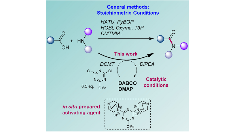 Catalytic and Sustainable Amide Bond Formation using a DABCO/Dichlorotriazine System by Pauline Adler, Michael Smietana, and co-workers (@ChemBioNAC, @Pauline_adler_, @Smietana_M). #OpenAccess onlinelibrary.wiley.com/doi/10.1002/cc…