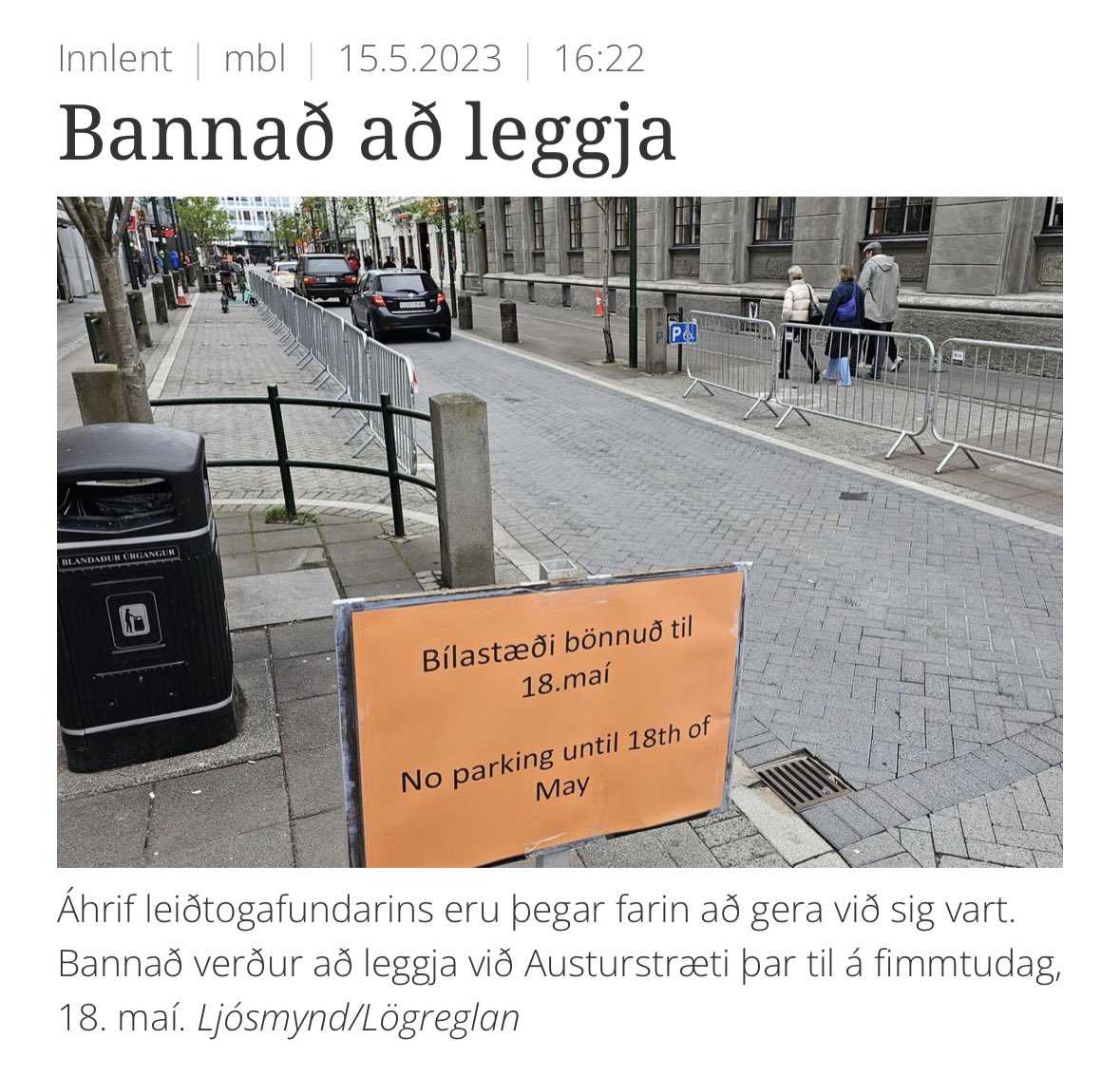 Hvernig væri bara að fjarlægja bílastæðin þarna varanlega?