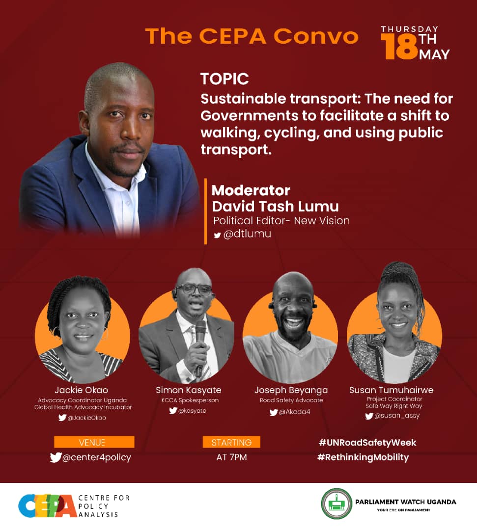 As part of the #UNRoadSafetyWeek, <a href="/centre4policy/">CEPA</a> is hosting a #TheCEPAConvo twitter space on 'Sustainable Transport: The need for Governments to facilitate a shift to walking, cycling, and using public transport' on 18th May 2023 at exactly 7 p.m. 

Sharing their insights on this