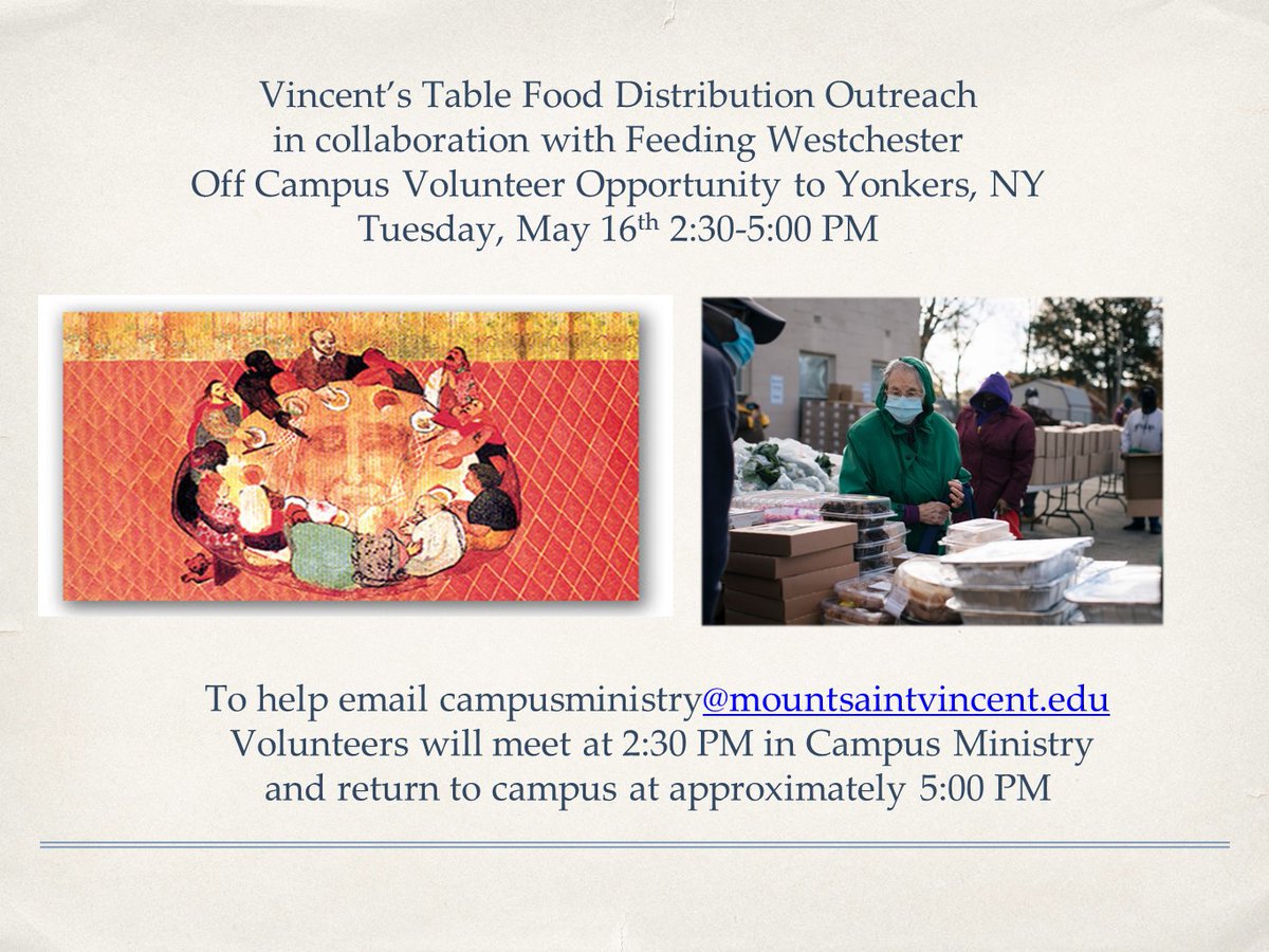 CMSVMinistry's tweet photo. Vincent's Table Food Outreach Volunteer Opportunity tomorrow 2:30-5pm https://t.co/WEq5Fbids5