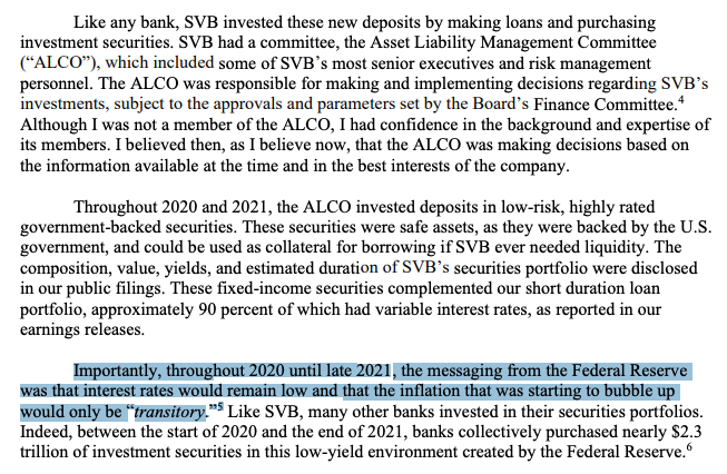 bcheungz's tweet photo. former Silicon Valley Bank CEO Greg Becker is pinning the bank's decision to go long on its securities book to the Fed's posturing on "transitory" inflation https://t.co/yPMjvHvsoe https://t.co/YuFPX1dwQf