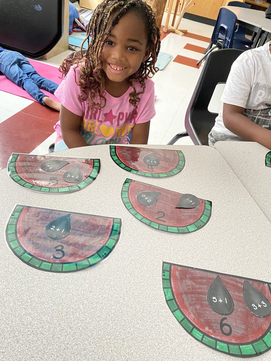 2022Kpb's tweet photo. These friends were working hard on their addition skills this afternoon! 🍉 https://t.co/P5aOJ8NzIx