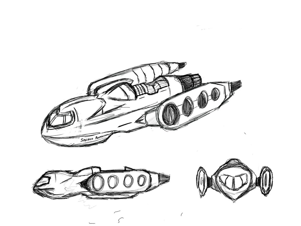 JimmyTeee's tweet image. I’m not great at drawing but there’s something about drawing the ships for my #Starfinder campaign that helps me get in the headspace for writing…. (Some also refer to this as procrastination)