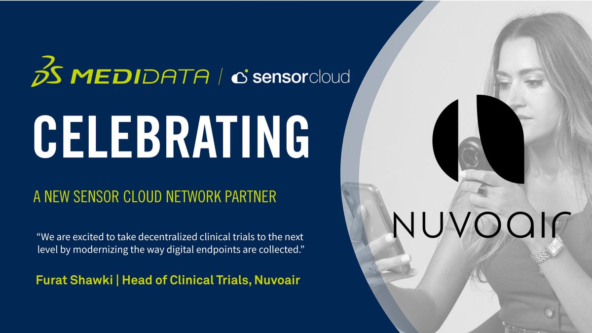 gterrellFL's tweet photo. I am excited to welcome @NuvoAir as a new @Medidata Sensor Cloud Network partner! Learn how partnerships with my company are helping #SolveTheImpossible: https://t.co/gSpkrvncQf

#ClinicalTrials #Sensors #DecentralizedTrials https://t.co/8A71FJdPys