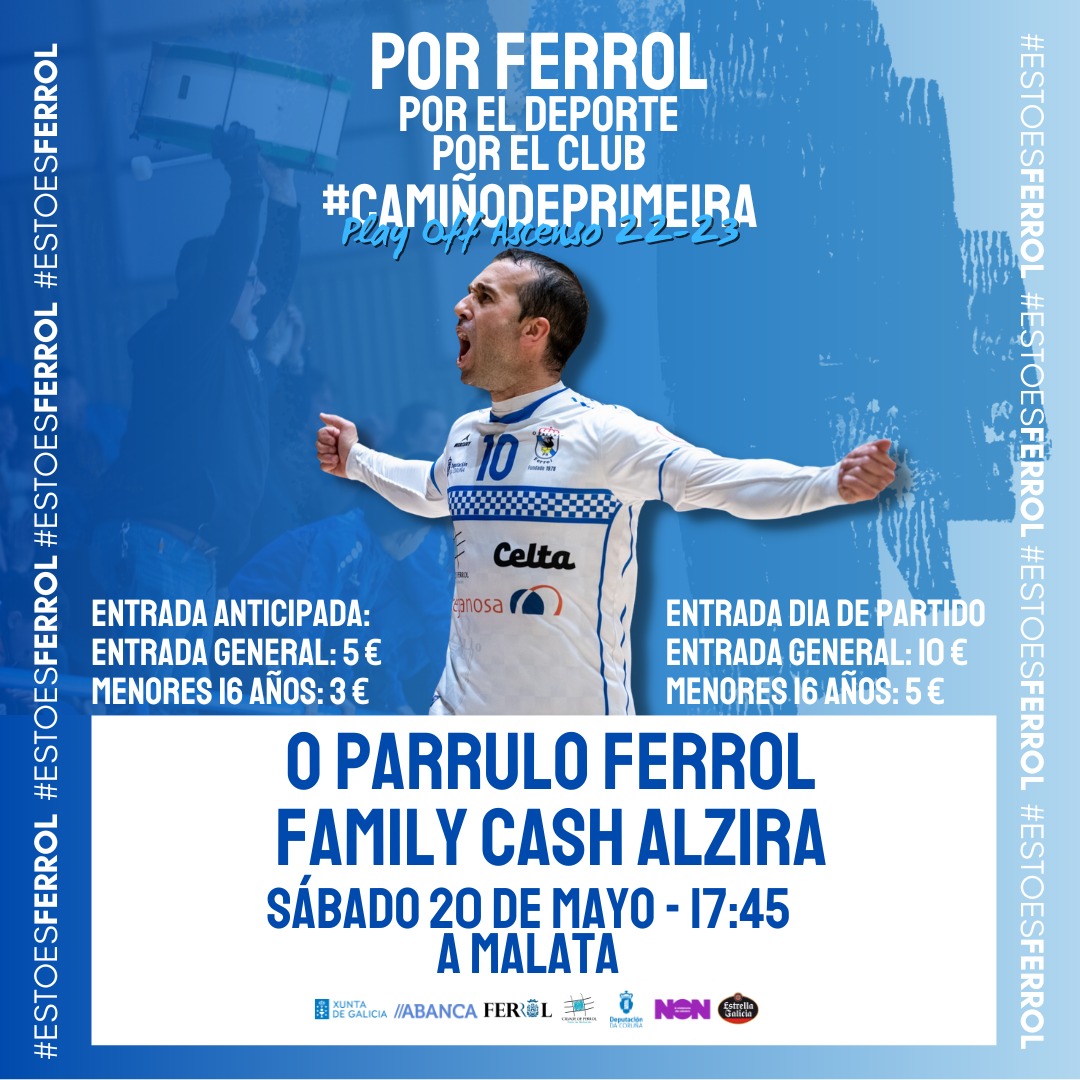 oparrulofs's tweet photo. 📢 A la venta las entradas para el primer partido de playoff ante Family Cash Alzira 📢

😜 ¡El martes, jueves y viernes habrá anticipada con precios especiales!

👉 En Parque Ferrol, @waves_company y en nuestra oficina ¡Más fácil imposible!

🔗 https://t.co/KvGdCfZd3O https://t.co/t7zCP4wOYN