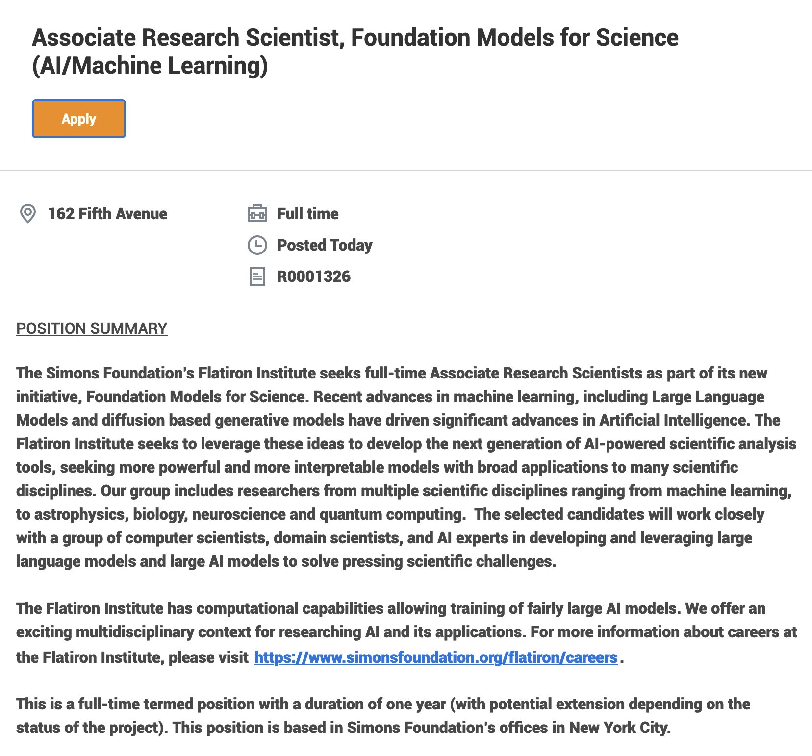Miles Cranmer on X: Faculty-level: t.cobC7tyU2MCn PhD student:  t.coWVOOcZRYjn (need DL experience) Nominally 1-year positions.  Flatirons cluster tops the Green 500 t.coKQvvYYtAQO with 18x8  H100 GPUs + more, a chunk of which